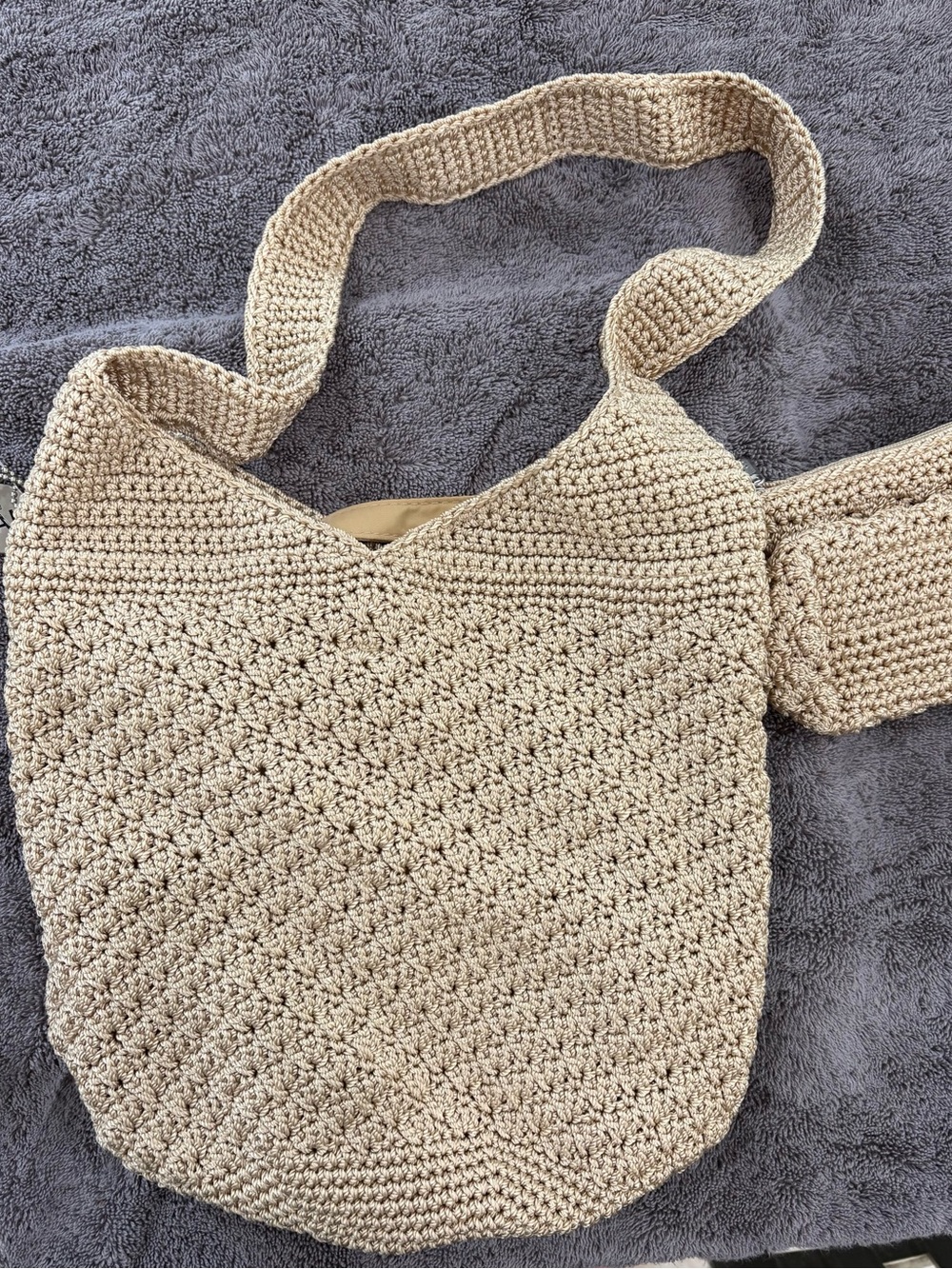 The Sak Crochet Hobo Bag in Beige